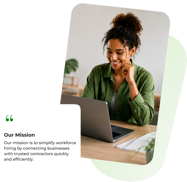 Verified GigPay contractor working on laptop